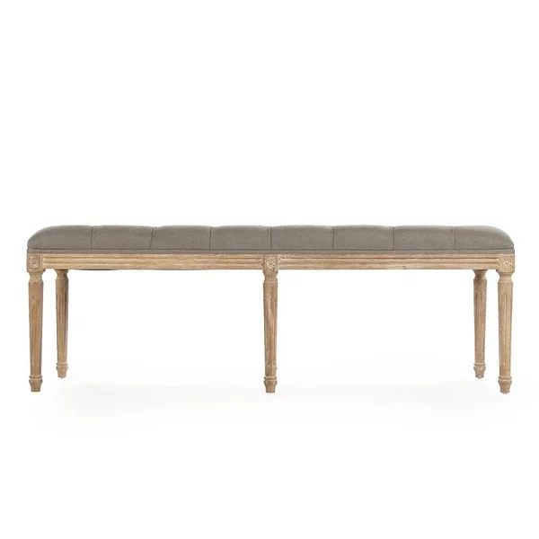 One Allium Way Bodil Tufted Bedroom Bench, Gray