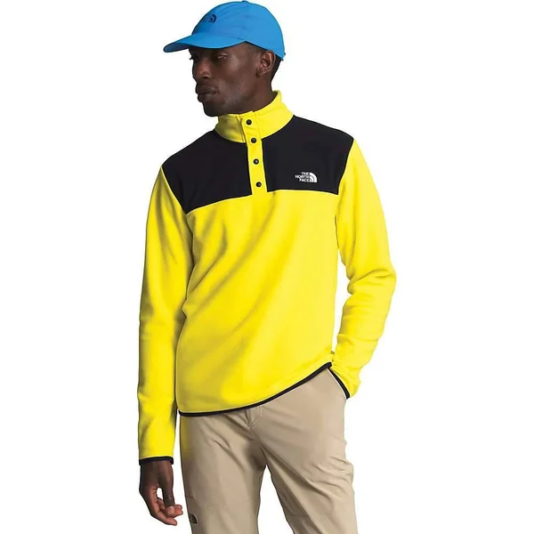 The North Face Men's TKA Glacier Snap-Neck Pullover - XL - Vintage White - TNF Black