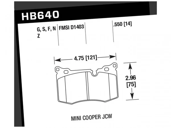 Hawk Performance Ceramic Brake Pads HB640Z.550