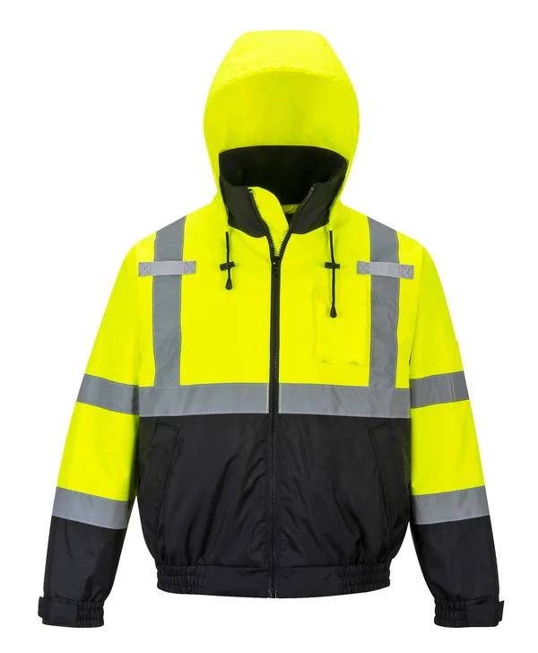 Portwest US364 Hi-Vis Premium Bomber Jacket Medium Yellow/Black