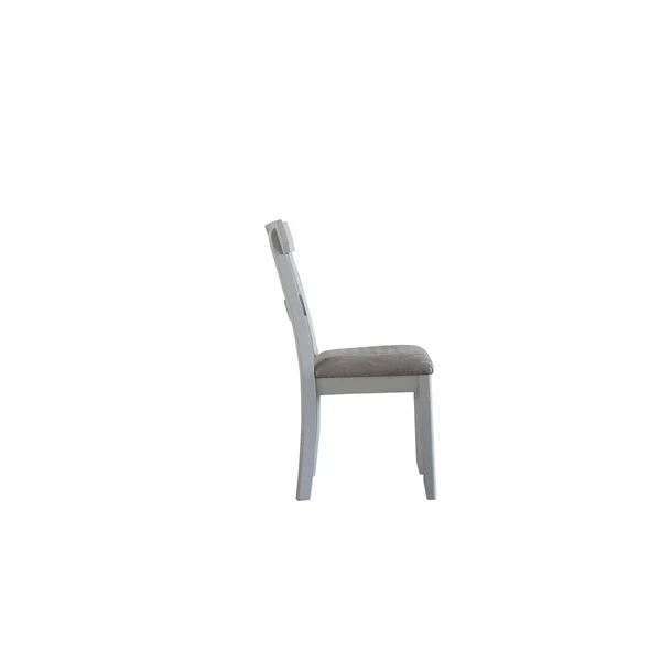 House Marchese Side Chair - Two Tone Gray Fabric & Pearl Gray Finish - Pearl Grey