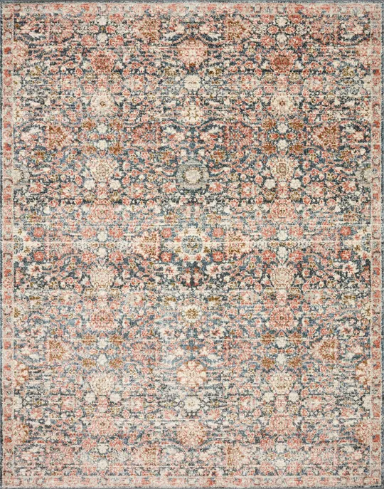 Loloi II Saban SAB-03 Navy Rust Rug - 5 ft 3 in x 5 ft 3 in Round