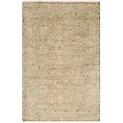 Transcendent Hand-Knotted Wool Beige Area Rug