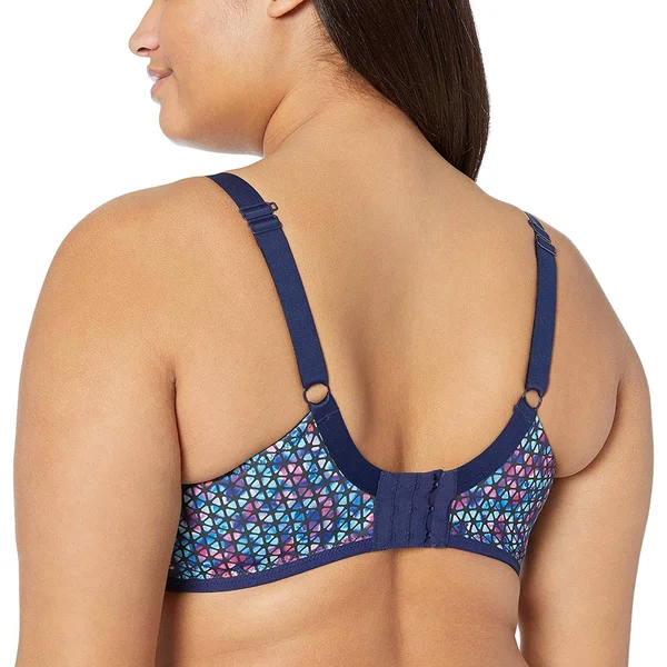Elomi Energise Underwire Sports Bra with J Hook, Navy Geo
