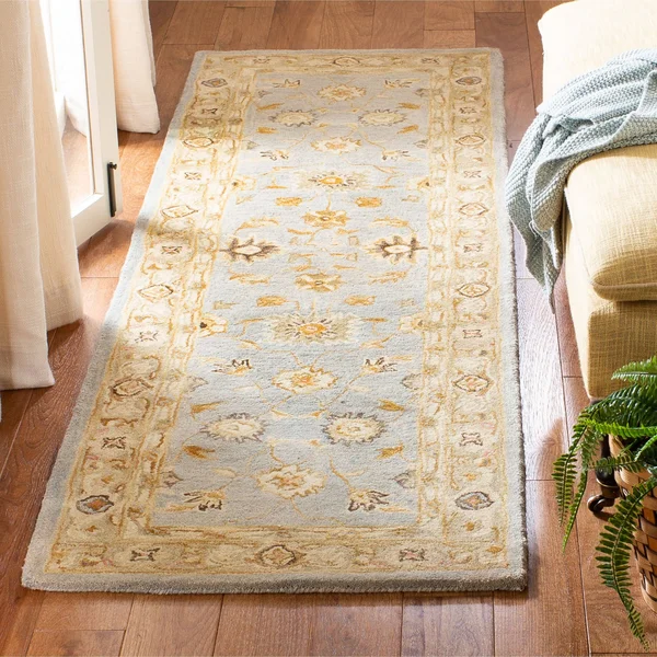 Safavieh AN556B Anatolia Area Rug, Blue, Sage: 6-ft Round