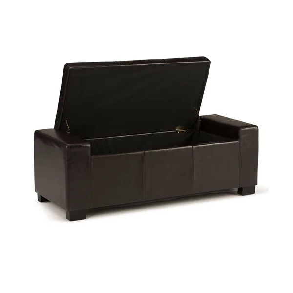Simpli Home Laredo Storage Ottoman - Brown