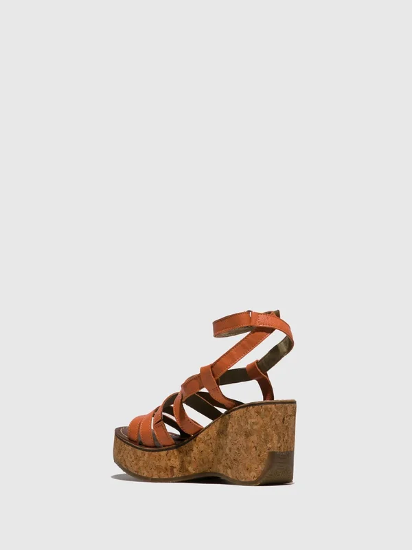 Fly London Bime Leather Wedge Sandal - White, 38