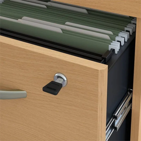 Series C 66W L Shaped Desk with Drawers in Light Oak - Engineered Wood - SRC083LOSU
