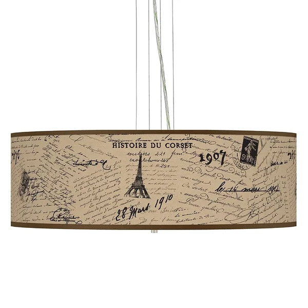 Giclee Gallery Letters to Paris Giclee Pendant Chandelier - Brown