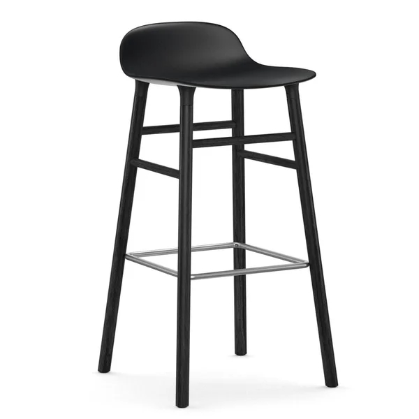 Normann Copenhagen Form Barstool - Wood Legs - Black, Black Lacquered Wood
