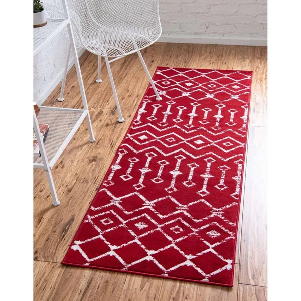 Unique Loom Moroccan Trellis White 8 ft. x 11 ft. Area Rug