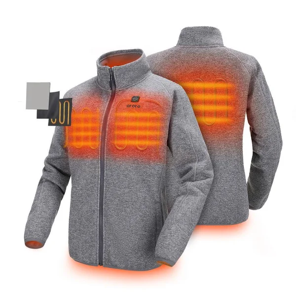 Ororo Women's XX-Large Gray 7.2-Volt Lithium-Ion Heated Fleece Jacket with (1) 5.2Ah Battery and Charger