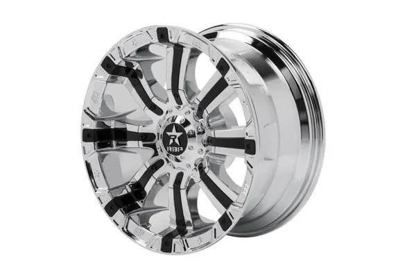RBP 94R 20x10 6x135/139.7 BP - 4.5 BS, -25mm Offset 87mm CB Chrome w/Black Inserts Wheel