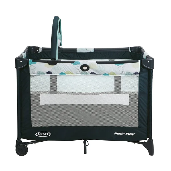 Graco Pack and Play on The Go Playard, Includes Full-Size Infant Bassinet, Push Button Compact Fold, Stratus