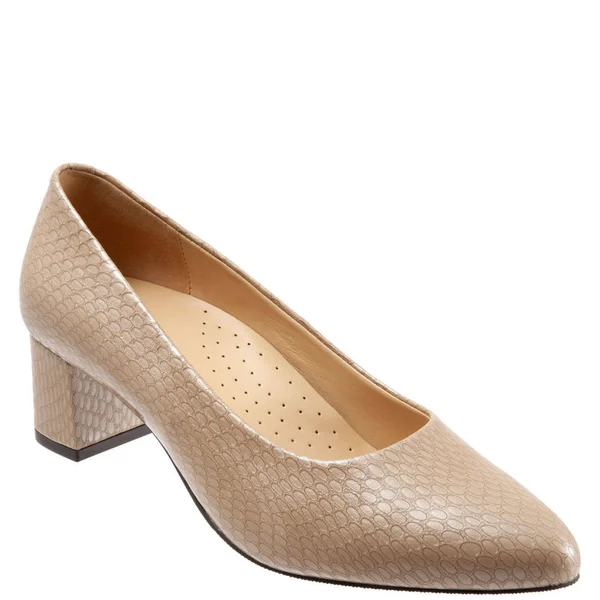 Trotters Women's Kari Pump, Size: 5, Taupe Snake Leather