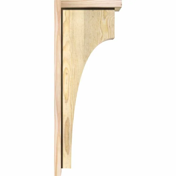Ekena Millwork COR08X10X14HUN01RDF 8x22W x 10x22D x 14x22H Huntington Rough Sawn Corbel w/Backplate, Douglas Fir