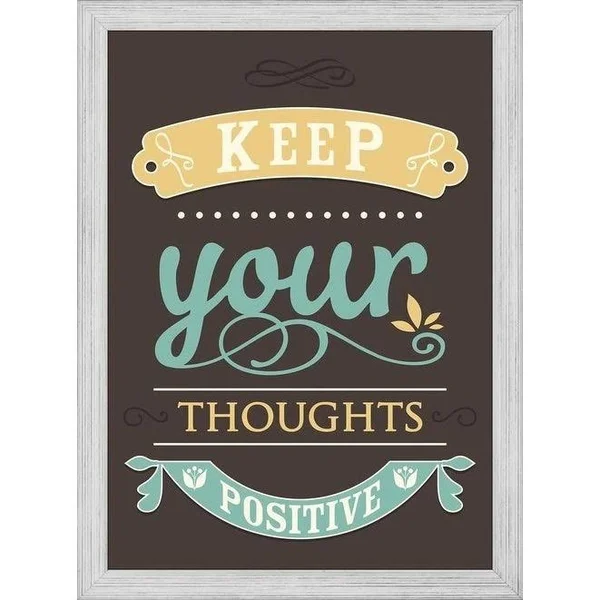 Easy Art Prints GraphINC's 'Keep Your Thoughts' Premium Canvas Art - 14 x 10 - Brazilian Barnwood Frame