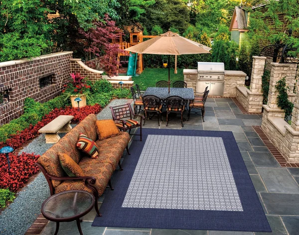 Couristan Recife Checkered Field Indoor/Outdoor Square Rug, 8&6