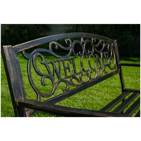 Belleze 50x22 Blossoming Garden Decorative Patio Park Bench - Bronze