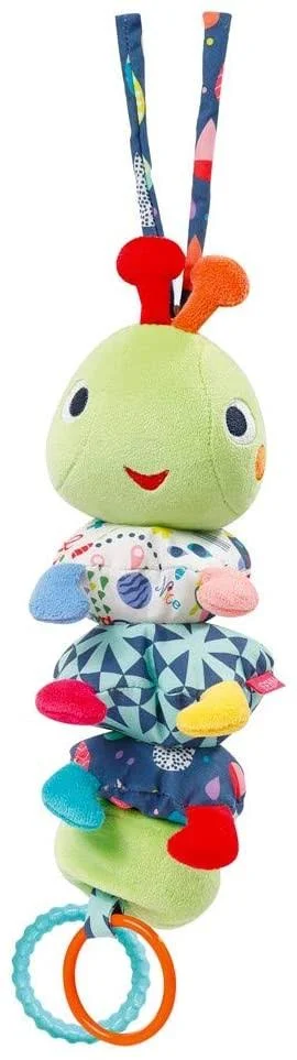 Fehn 055122 Colour Friends Caterpillar Music Box – Cuddly Baby Music Box with Integrated & Washable Music Box Lift – Melody