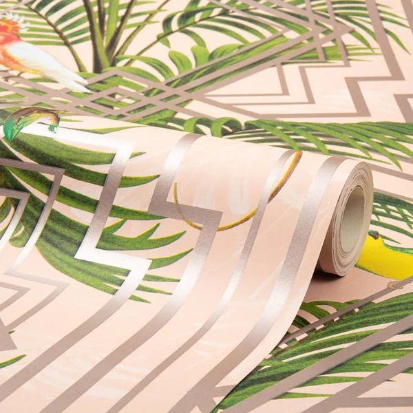 I Love Wallpaper Eden Tropical Wallpaper Pink