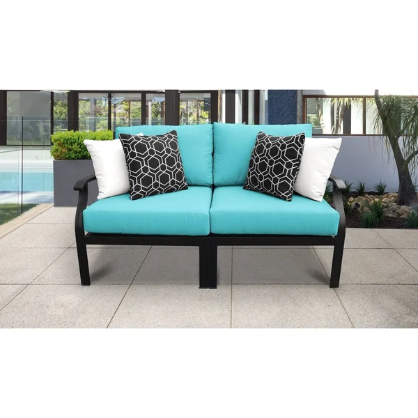 Kathy Ireland Homes & Gardens Madison Ave. 2 Piece Outdoor Aluminum Patio Furniture Set 02A in Persimmon - TK Classics Madis