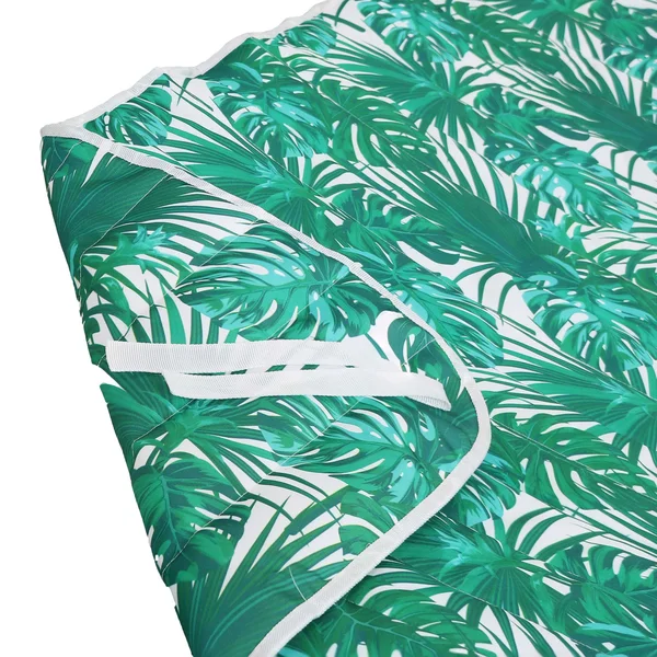 Sunnydaze Cotton Quilted Hammock Pad and Pillow - Green Palm Leaves