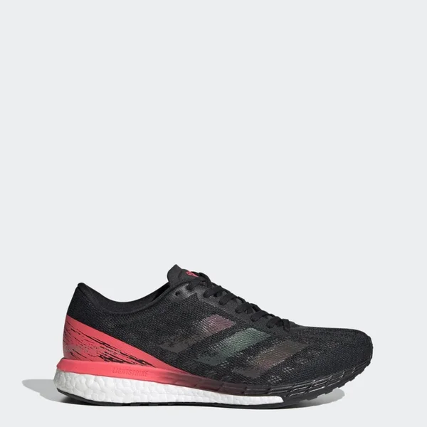 Adidas Adizero Boston 9 Shoes - Women's - Core Black - Signal Pink - 6