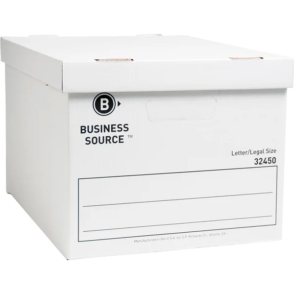 Business Source BSN32450 Medium Duty Storage Box, White