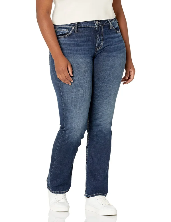 Silver Jeans Co. Women's Plus-Size Suki Dark Wash Slim Bootcut Jean