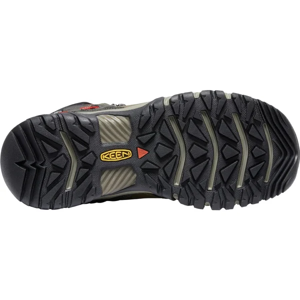 Keen Men's Ridge Flex Mid Waterproof Boot - 12 Wide - Dark Olive, Ketchup