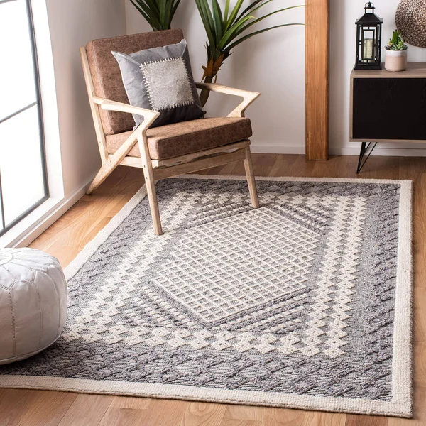Safavieh Natura Rug Collection NAT625N - Cream - Navy - 3' x 5'