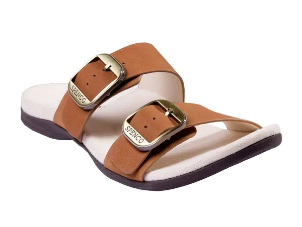 Spenco Vista Slide Women's Leather Arch Support Sandal Saddle - 7 Medium