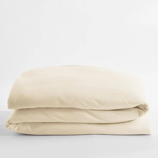 The Company Store Legacy Velvet Flannel Cream Solid Full Duvet COVER - Ivory