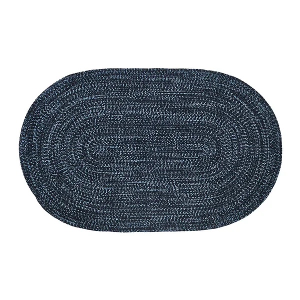 Better Trends Chenille Tweed 30x22 x 50x22 Reversible Rug - Navy/Smoke Blue