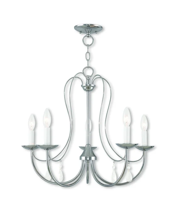 Livex Lighting 40865-05 Mirabella 5 Light Chandelier, Polished Chrome