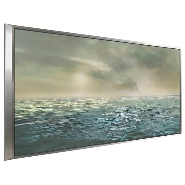 Foggy Morning by Mike Calascibetta Print on Canvas in Floating Frame - Blue - 39.5x22 H x 63.5x22 W x 2x22 D