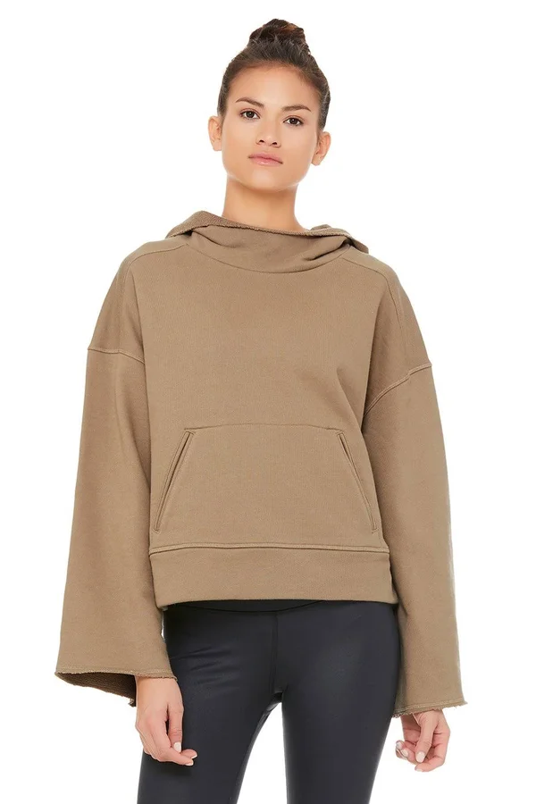 Alo Yoga, Low Key Hoodie in Gravel, Size: XS