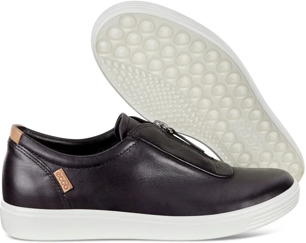 Women's Ecco Soft 7 Zip II Sneaker - Size: 36, Black