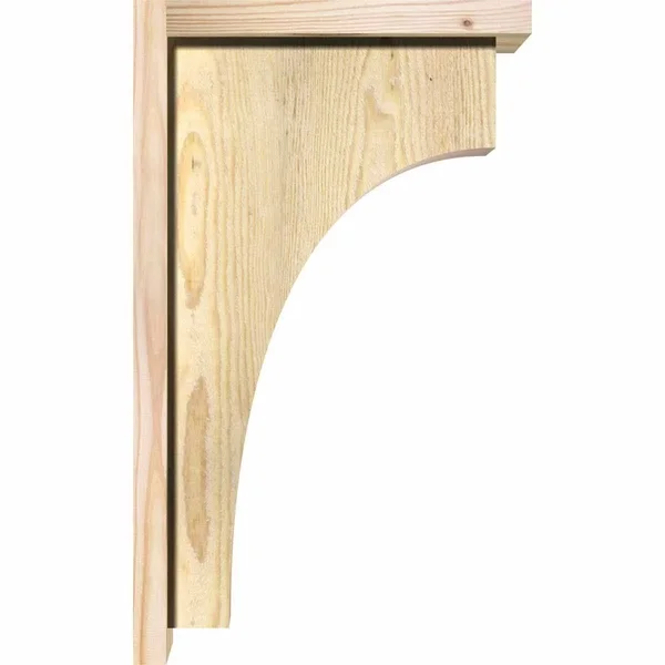 Ekena Millwork COR08X10X14HUN01RDF 8x22W x 10x22D x 14x22H Huntington Rough Sawn Corbel w/Backplate, Douglas Fir