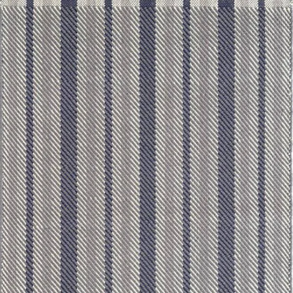 Dash & Albert - 4x6 - Herringbone Stripe Navy Woven Cotton Rug