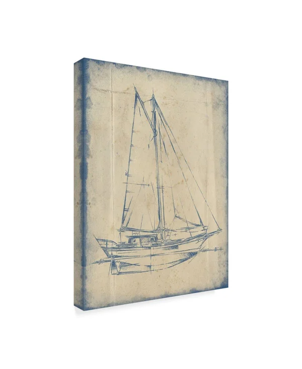 Trademark Fine Art Wag07100-C3547Gg Ethan Harper 'Yacht Blueprint III'