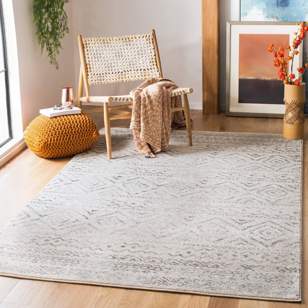 Safavieh Tulum Rug Collection TUL267A - Ivory, Grey - 12& x 18&