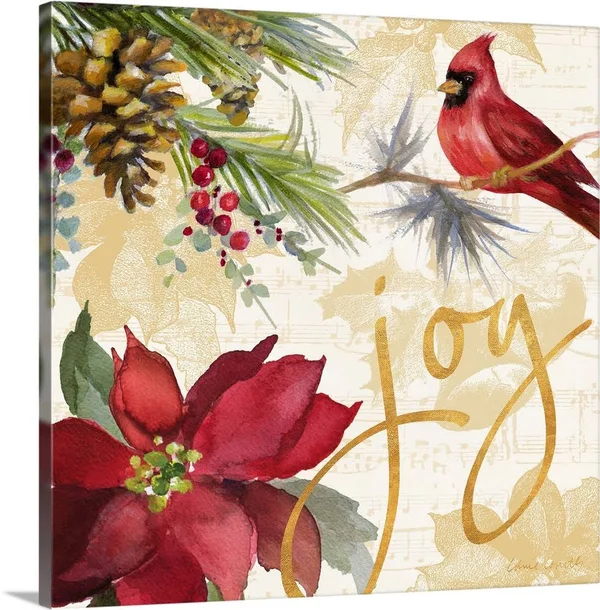 Christmas Poinsettia I, Canvas Wall Art, 20x20, Great Big Canvas