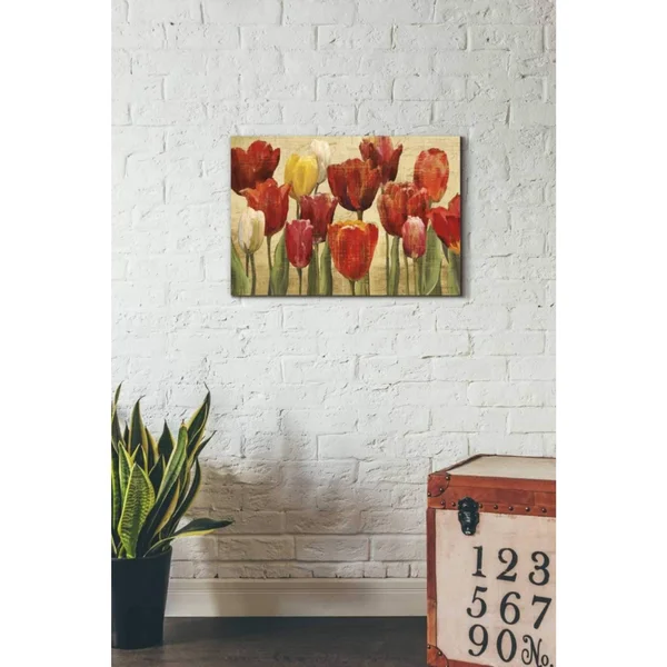 Epic Graffiti &Tulip Fantasy on Cream& by Marilyn Hageman, Canvas Wall Art, 40x22x26x22