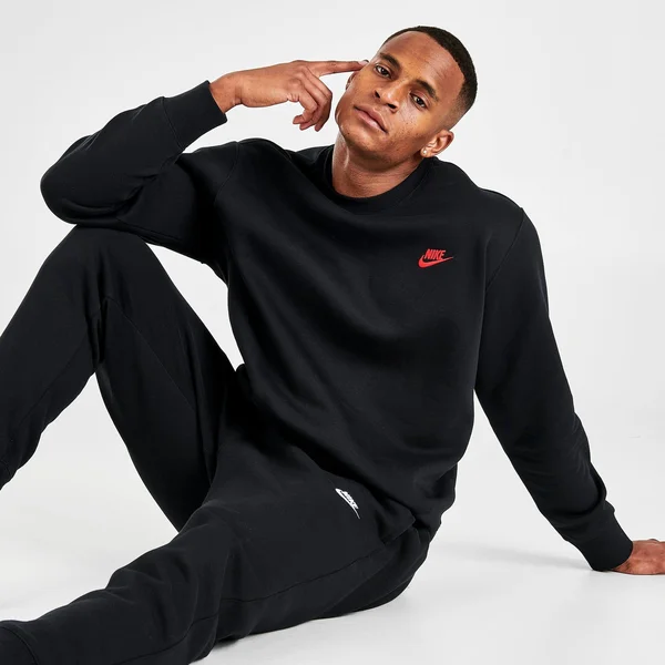 Nike Sportswear Club Fleece Crewneck Sweatshirt BV2662 - Small - Black