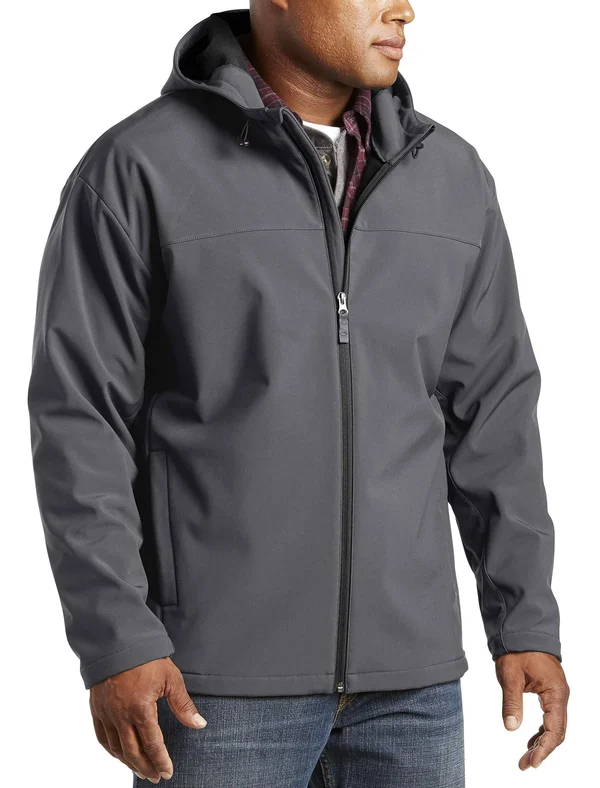 Harbor Bay Mens Big and Tall Hooded Bonded Fleece Jacket