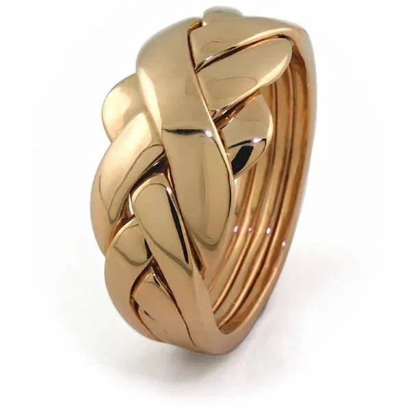 Unisex 4 Band 14K Gold Puzzle Ring 4BDG - 10, Yellow Gold