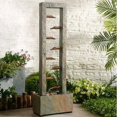 Natural Stone Anny Floor Fountain Winston Porter