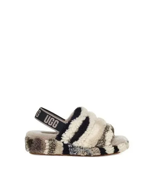 Ugg Women's Fluff Yeah Slide Cali Collage Shearling - Size 9